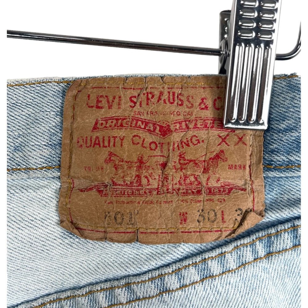 Levis 501 colorful patch work cut off button fly shorts sz 30 - Picture 7 of 10